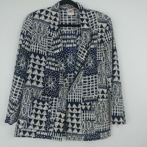 G.W. Division of Graff Navy Floral Blazer